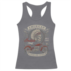 American Legendary Motorcycle Indian Chief Racerback Tank Top No 1 Classic And Vintage Skull TS11 Charcoal Print Your Wear