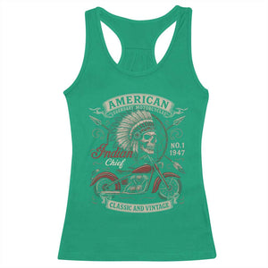 American Legendary Motorcycle Indian Chief Racerback Tank Top No 1 Classic And Vintage Skull TS11 Irish Green Print Your Wear