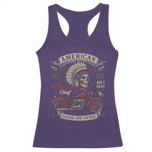 American Legendary Motorcycle Indian Chief Racerback Tank Top No 1 Classic And Vintage Skull TS11 Purple Print Your Wear