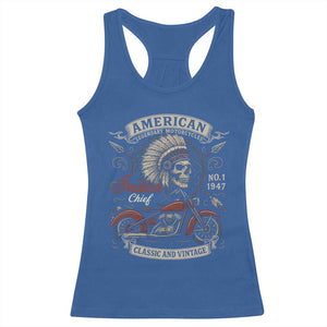 American Legendary Motorcycle Indian Chief Racerback Tank Top No 1 Classic And Vintage Skull TS11 Royal Blue Print Your Wear