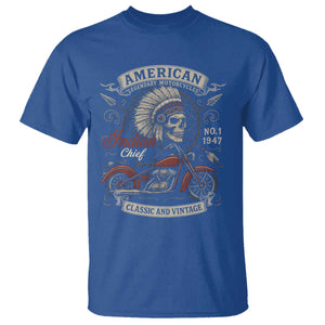 American Legendary Motorcycle Indian Chief T Shirt No 1 Classic And Vintage Skull TS11 Royal Blue Print Your Wear