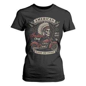 American Legendary Motorcycle Indian Chief T Shirt For Women No 1 Classic And Vintage Skull TS11 Black Print Your Wear