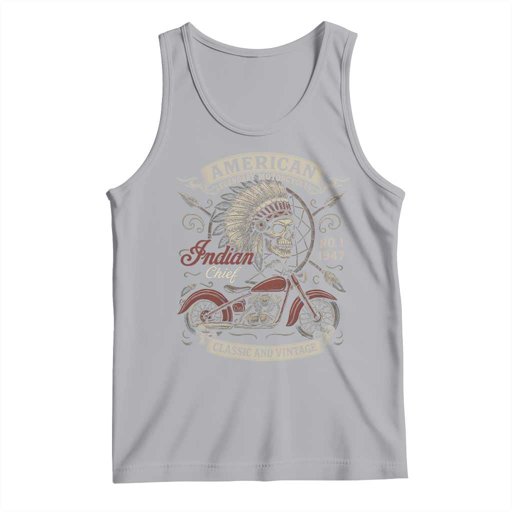 American Legendary Motorcycle Indian Chief Tank Top No 1 Classic And Vintage Skull TS11 Athletic Heather Print Your Wear