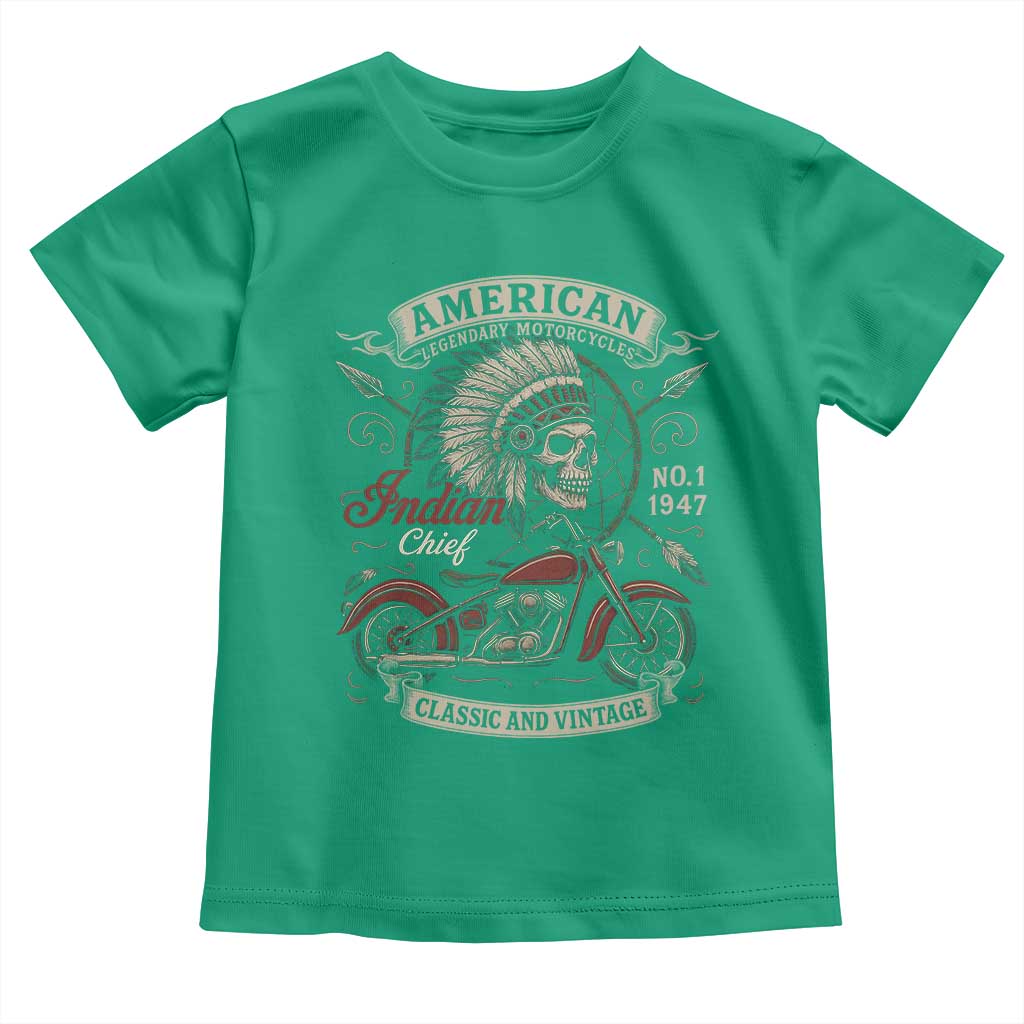 American Legendary Motorcycle Indian Chief Toddler T Shirt No 1 Classic And Vintage Skull TS11 Irish Green Print Your Wear