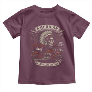 American Legendary Motorcycle Indian Chief Toddler T Shirt No 1 Classic And Vintage Skull TS11 Maroon Print Your Wear