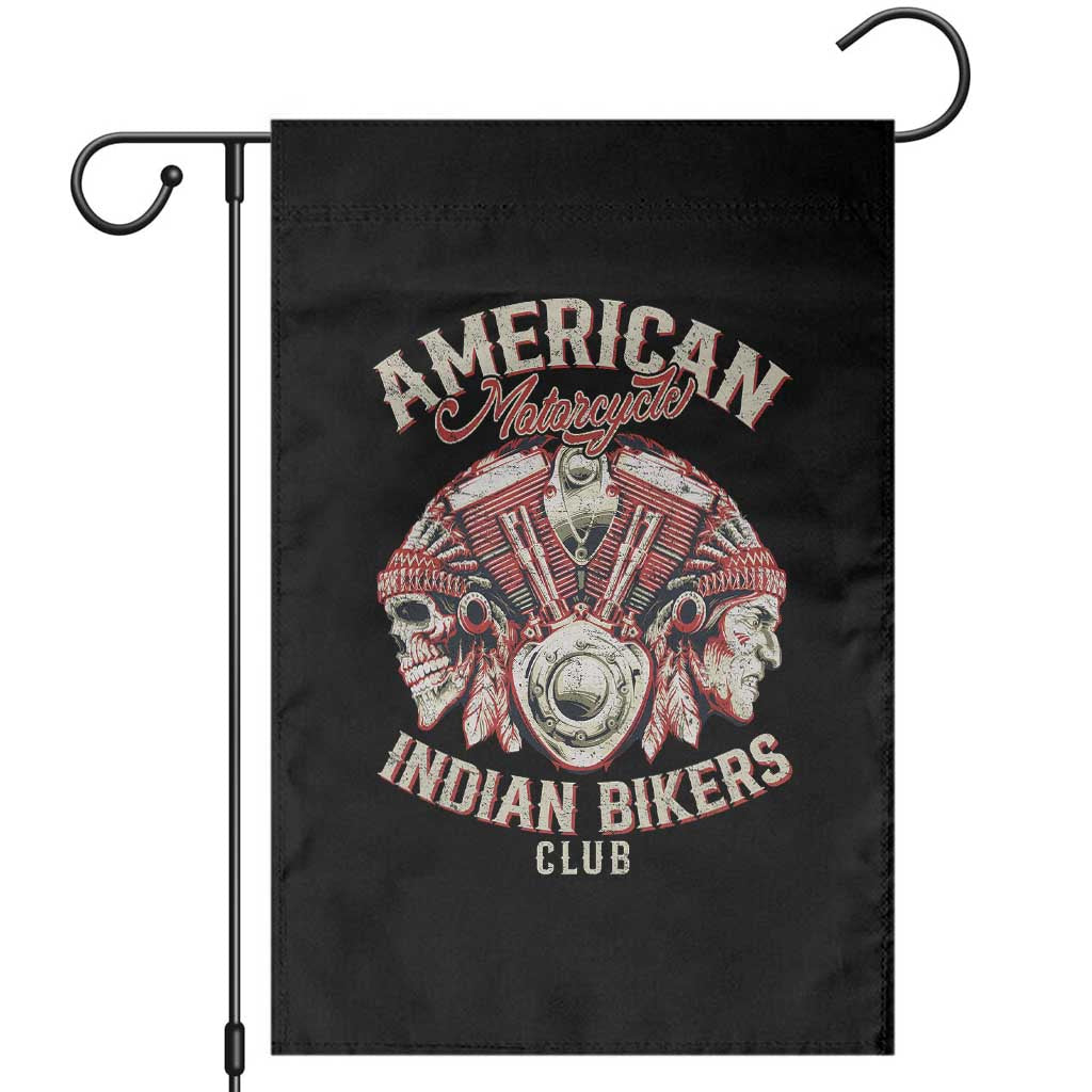 American Legendary Motorcycle Indian Biker Club Garden Flag Vintage Motorbike Engine Native American Skull TS11 Black Print Your Wear