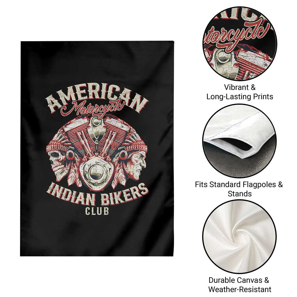 American Legendary Motorcycle Indian Biker Club Garden Flag Vintage Motorbike Engine Native American Skull TS11 Print Your Wear