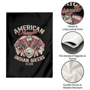 American Legendary Motorcycle Indian Biker Club Garden Flag Vintage Motorbike Engine Native American Skull TS11 Print Your Wear