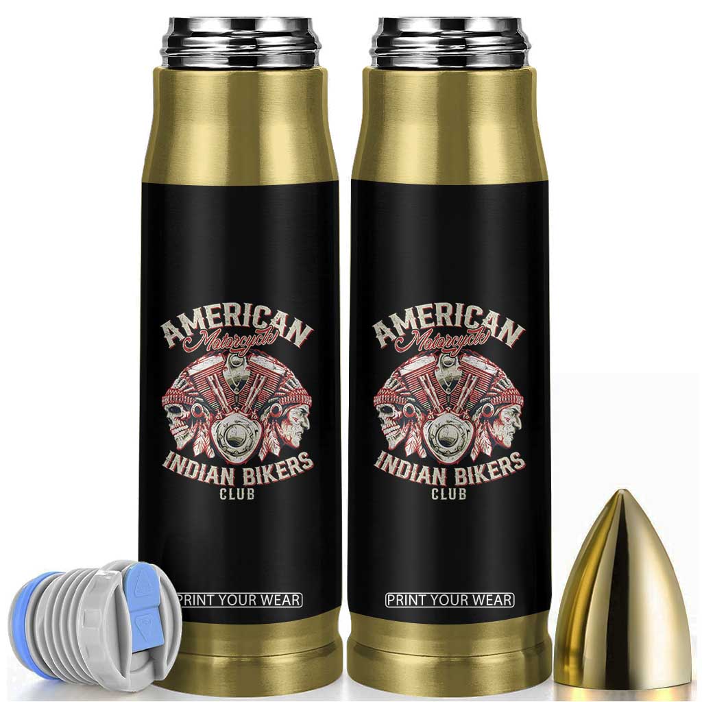 American Legendary Motorcycle Indian Biker Club Bullet Tumbler Vintage Motorbike Engine Native American Skull TS11 Black Print Your Wear