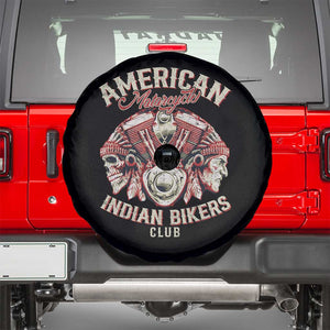 American Legendary Motorcycle Indian Biker Club Spare Tire Cover Vintage Motorbike Engine Native American Skull TS11 Black Print Your Wear