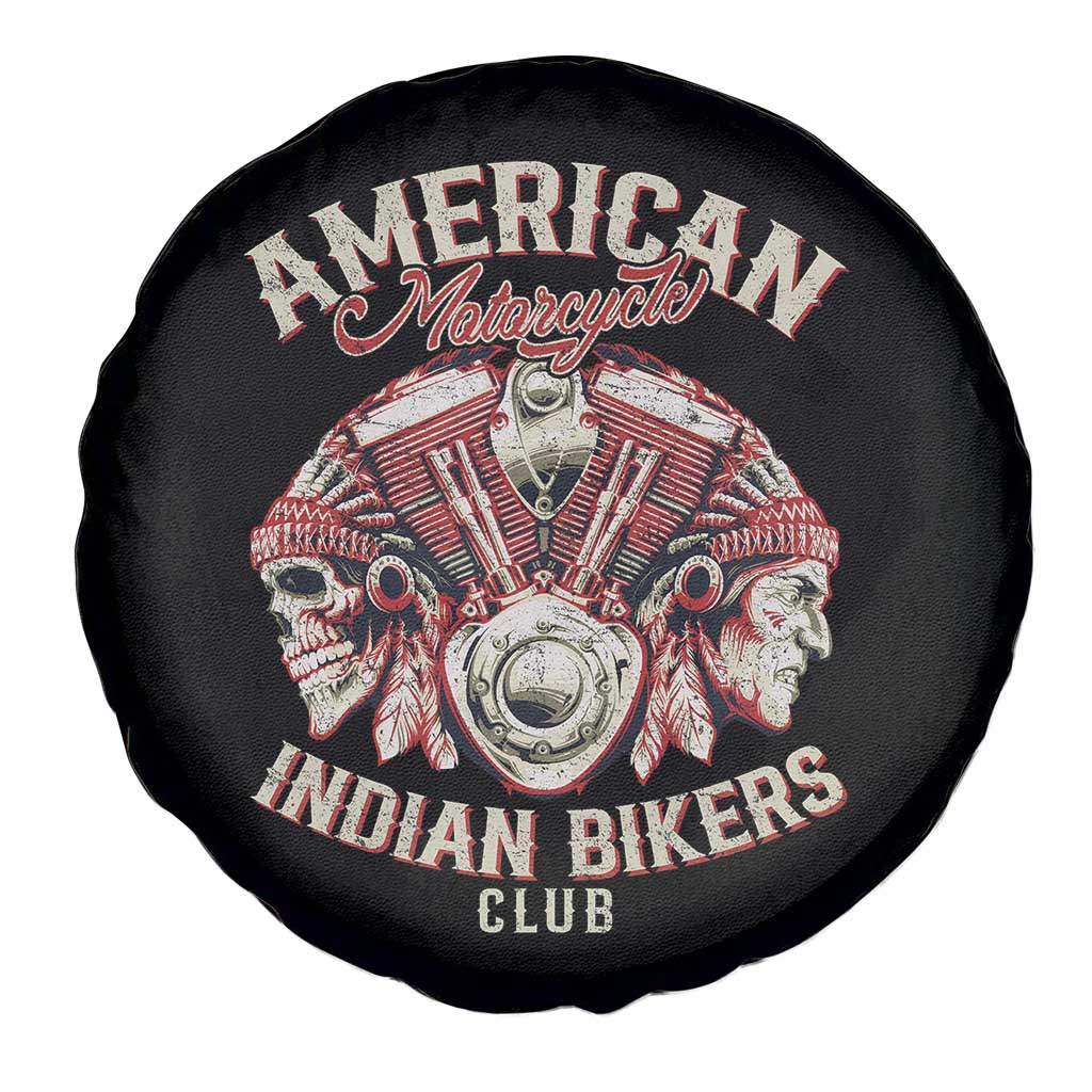 American Legendary Motorcycle Indian Biker Club Spare Tire Cover Vintage Motorbike Engine Native American Skull TS11 Print Your Wear
