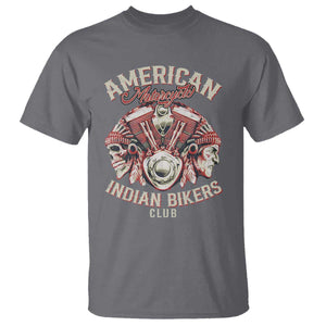 American Legendary Motorcycle Indian Biker Club T Shirt Vintage Motorbike Engine Native American Skull TS11 Charcoal Print Your Wear