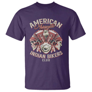 American Legendary Motorcycle Indian Biker Club T Shirt Vintage Motorbike Engine Native American Skull TS11 Purple Print Your Wear
