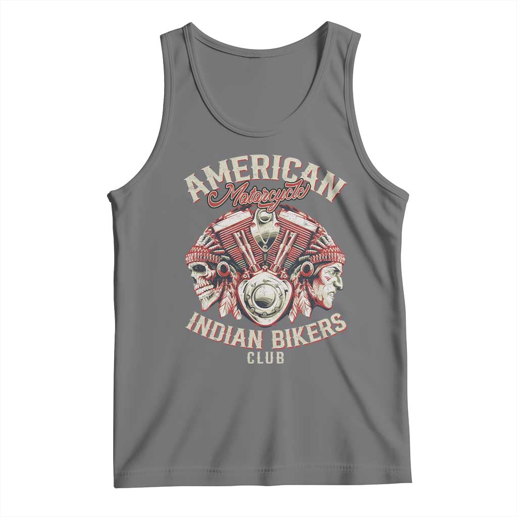 American Legendary Motorcycle Indian Biker Club Tank Top Vintage Motorbike Engine Native American Skull TS11 Black Heather Print Your Wear