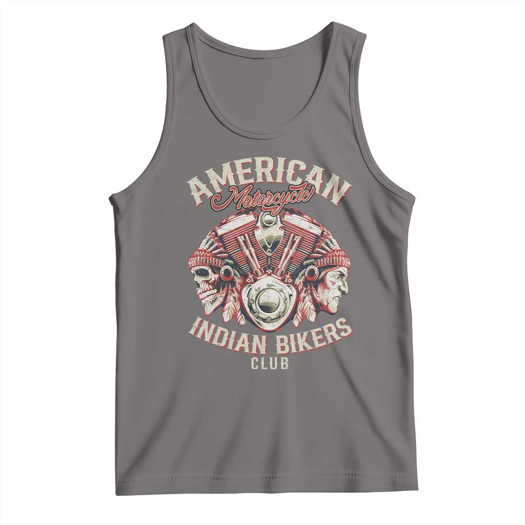 American Legendary Motorcycle Indian Biker Club Tank Top Vintage Motorbike Engine Native American Skull TS11 Deep Heather Print Your Wear