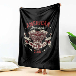 American Motorcycle Indian Biker Club Throw Blanket Vintage Motorbike Engine TS11 Print Your Wear