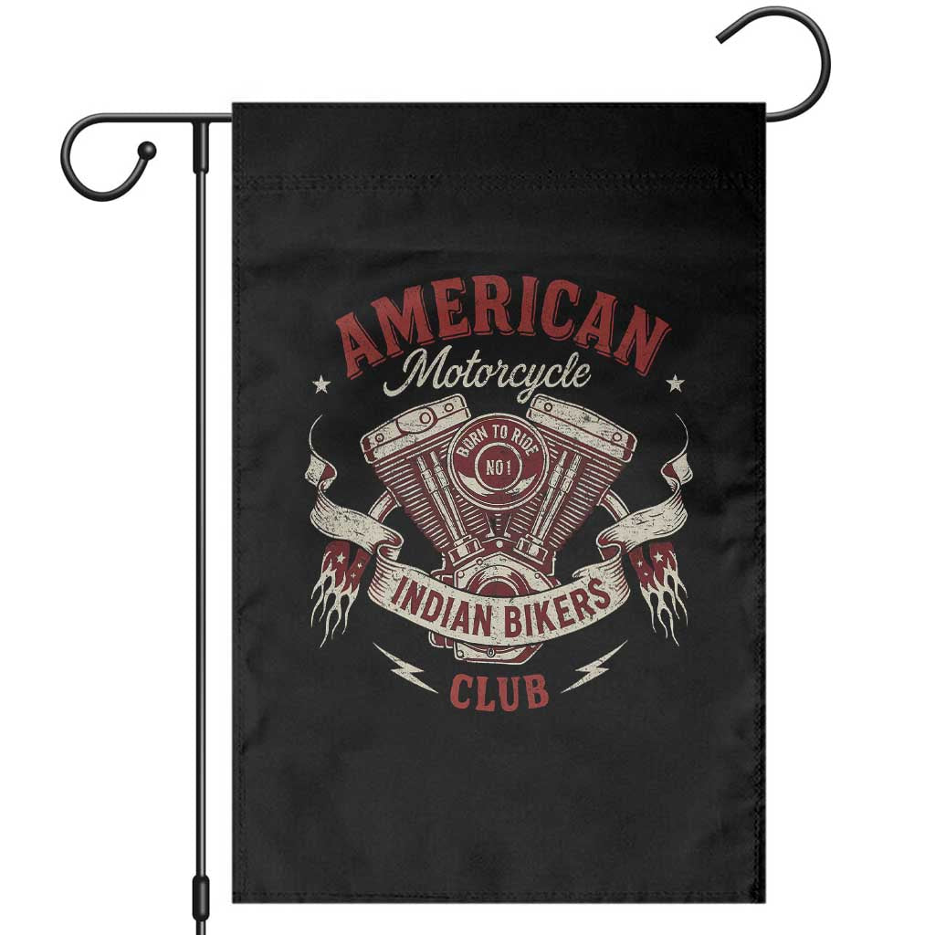 American Motorcycle Indian Biker Club Garden Flag Vintage Motorbike Engine TS11 Black Print Your Wear