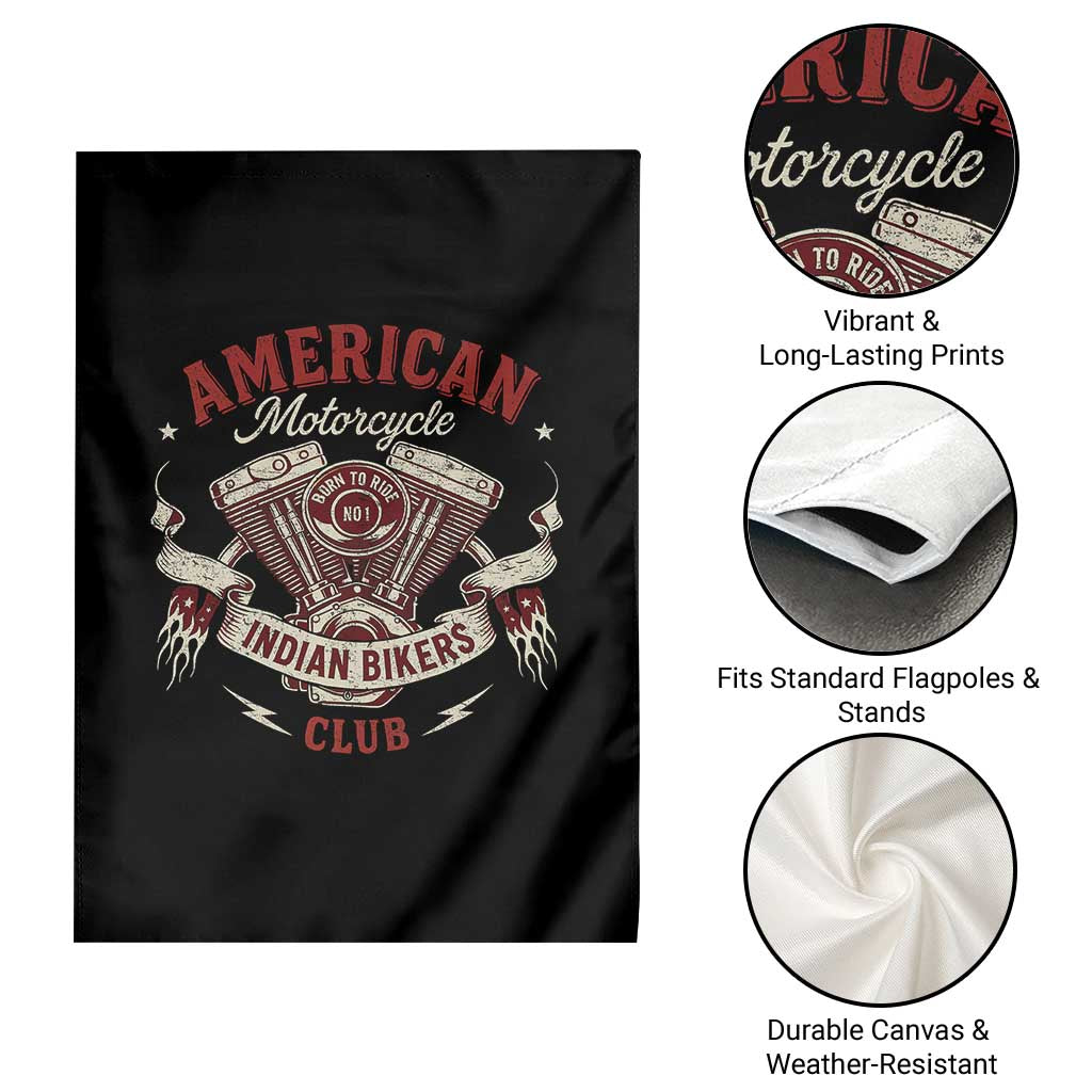 American Motorcycle Indian Biker Club Garden Flag Vintage Motorbike Engine TS11 Print Your Wear