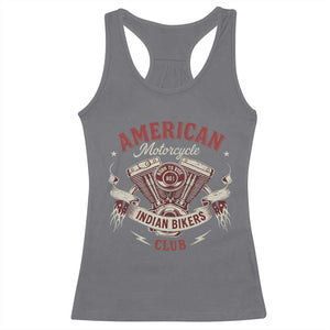 American Motorcycle Indian Biker Club Racerback Tank Top Vintage Motorbike Engine TS11 Charcoal Print Your Wear