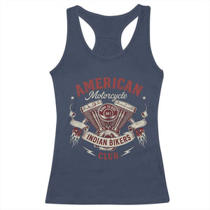 American Motorcycle Indian Biker Club Racerback Tank Top Vintage Motorbike Engine TS11 Navy Print Your Wear