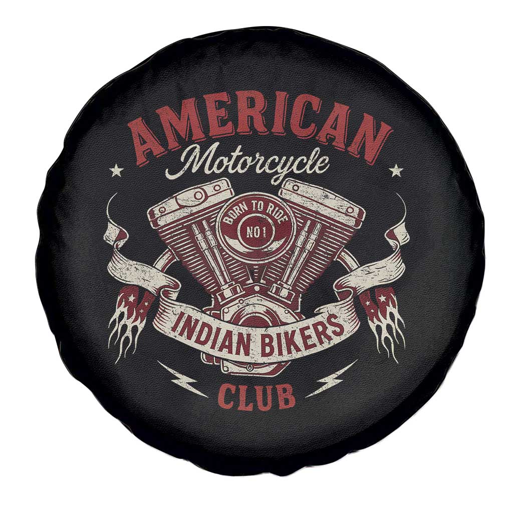 American Motorcycle Indian Biker Club Spare Tire Cover Vintage Motorbike Engine TS11 Print Your Wear