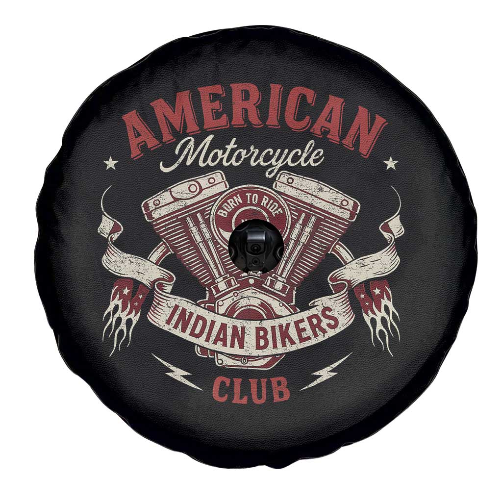 American Motorcycle Indian Biker Club Spare Tire Cover Vintage Motorbike Engine TS11 Print Your Wear