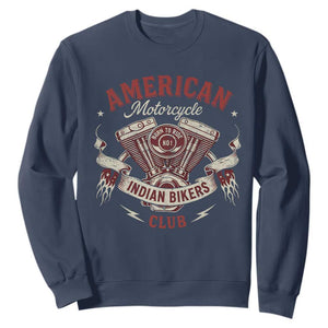 American Motorcycle Indian Biker Club Sweatshirt Vintage Motorbike Engine TS11 Navy Print Your Wear