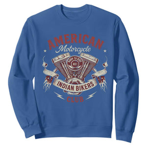 American Motorcycle Indian Biker Club Sweatshirt Vintage Motorbike Engine TS11 Royal Blue Print Your Wear