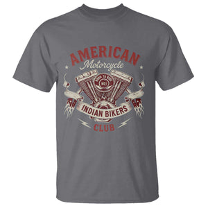 American Motorcycle Indian Biker Club T Shirt Vintage Motorbike Engine TS11 Charcoal Print Your Wear
