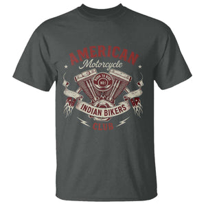 American Motorcycle Indian Biker Club T Shirt Vintage Motorbike Engine TS11 Dark Heather Print Your Wear