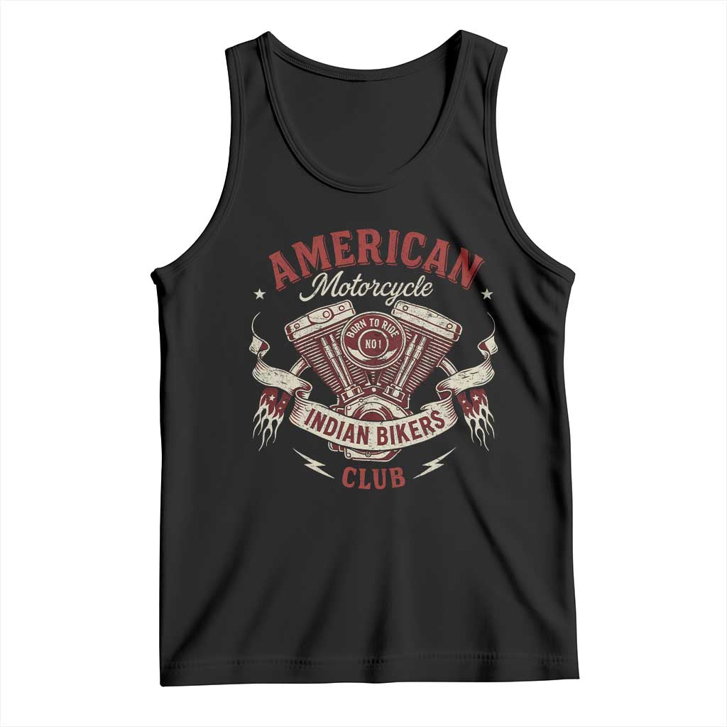 American Motorcycle Indian Biker Club Tank Top Vintage Motorbike Engine TS11 Black Print Your Wear