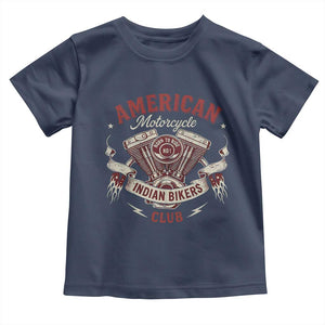 American Motorcycle Indian Biker Club Toddler T Shirt Vintage Motorbike Engine TS11 Navy Print Your Wear