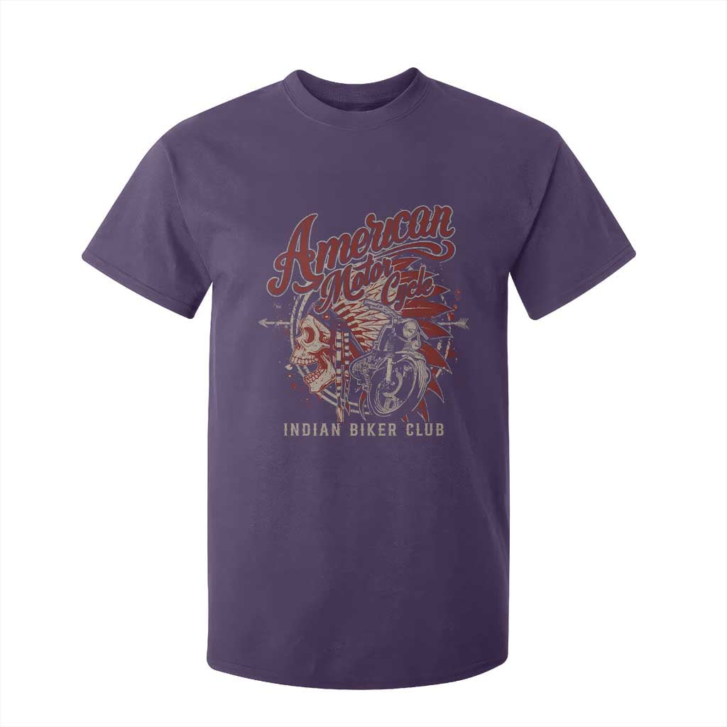 American Legendary Motorcycle Indian Biker Club T Shirt For Kid Vintage Native American Skull TS11 Purple Print Your Wear