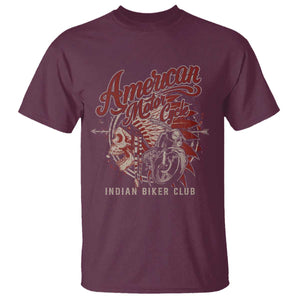 American Legendary Motorcycle Indian Biker Club T Shirt Vintage Native American Skull TS11 Maroon Print Your Wear