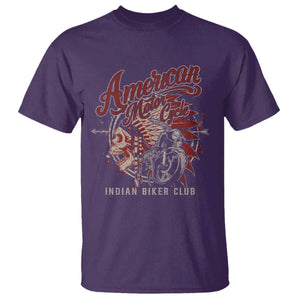 American Legendary Motorcycle Indian Biker Club T Shirt Vintage Native American Skull TS11 Purple Print Your Wear