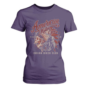 American Legendary Motorcycle Indian Biker Club T Shirt For Women Vintage Native American Skull TS11 Purple Print Your Wear