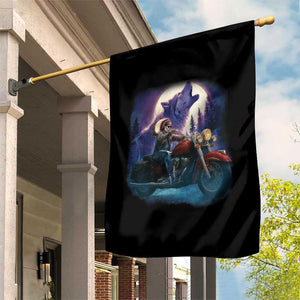 Native American Rider Garden Flag Vintage Indian American Motorcycle Wolf TS11 Print Your Wear