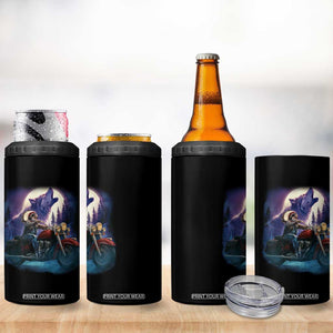 Native American Rider 4 in 1 Can Cooler Tumbler Vintage Indian American Motorcycle Wolf TS11 Print Your Wear