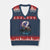 Native American Rider V-Neck Knit Sweater Vest Vintage Indian American Motorcycle Wolf - Print Your Wear