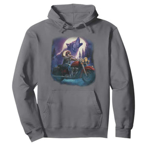 Native American Rider Hoodie Vintage Indian American Motorcycle Wolf TS11 Charcoal Print Your Wear