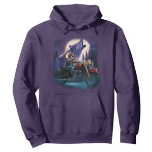 Native American Rider Hoodie Vintage Indian American Motorcycle Wolf TS11 Purple Print Your Wear