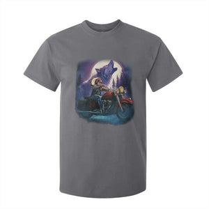 Native American Rider T Shirt For Kid Vintage Indian American Motorcycle Wolf TS11 Charcoal Print Your Wear