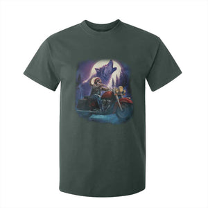 Native American Rider T Shirt For Kid Vintage Indian American Motorcycle Wolf TS11 Dark Forest Green Print Your Wear