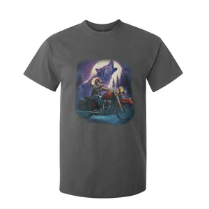 Native American Rider T Shirt For Kid Vintage Indian American Motorcycle Wolf TS11 Dark Heather Print Your Wear