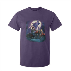 Native American Rider T Shirt For Kid Vintage Indian American Motorcycle Wolf TS11 Purple Print Your Wear