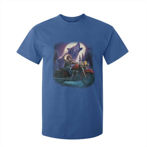 Native American Rider T Shirt For Kid Vintage Indian American Motorcycle Wolf TS11 Royal Blue Print Your Wear