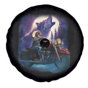 Native American Rider Spare Tire Cover Vintage Indian American Motorcycle Wolf TS11 Print Your Wear