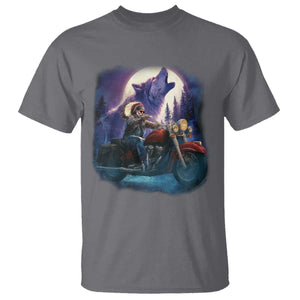 Native American Rider T Shirt Vintage Indian American Motorcycle Wolf TS11 Charcoal Print Your Wear