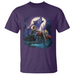 Native American Rider T Shirt Vintage Indian American Motorcycle Wolf TS11 Purple Print Your Wear