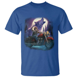 Native American Rider T Shirt Vintage Indian American Motorcycle Wolf TS11 Royal Blue Print Your Wear